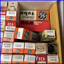 104 Vintage Mixed Lot Radio Tubes with Original Boxes Various Sizes Electronics