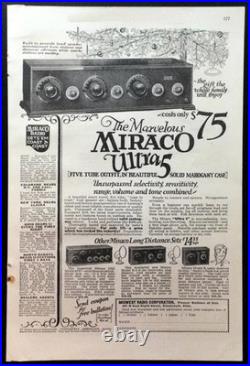 1925 1st version Miraco Ultra5 TRF radio, Ham Estate, Great Decal, silver dials 1925 1st version Miraco Ultra5 TRF radio, Ham Estate, Great Decal, silver dials