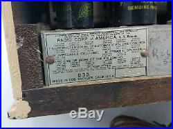 1930S RCA Pacific Radio Corp Model 22 Antique Vintage Wood Tube Radio WORKING