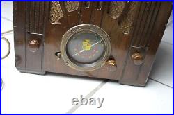 1930's Amrad Tube Radio Model F-516 Vintage Tombstone Works some- for repair