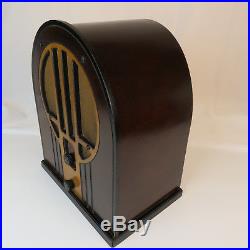 1930's Philco Cathedral Radio Vintage Wood Tube Tombstone 84B With Instructions