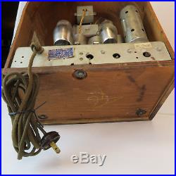 1930's Philco Cathedral Radio Vintage Wood Tube Tombstone 84B With Instructions