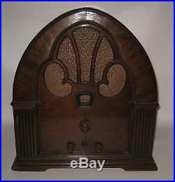 1931 Philco 90 Vintage Vacuum Tube Cathedral Wood Tube Radio Working #BM53