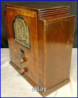 1934 Grunow #500 CHROME GRILL vintage ART DECO vacuum Tube Radio Receiver