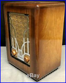 1934 Grunow Chrome Grill ART DECO tombstone vintage vacuum tube radio- RESTORED