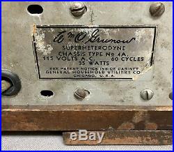 1934 Grunow Chrome Grill ART DECO tombstone vintage vacuum tube radio- RESTORED