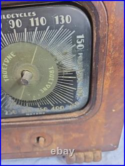1938 Truetone Model D719 Vintage AM 4 Tube Radio Wood Cabinet Restorative 1938 Truetone Model D719 Vintage AM 4 Tube Radio Wood Cabinet Restorative
