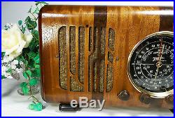 1938 Zenith 6-S-223 Black Dial Tube Radio Antique Vintage Wood