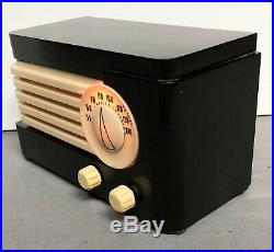 1939 Philco Transitone vintage BLACK bakelite vacuum tube radio