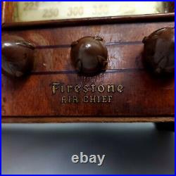 1939 Vintage Tube Radio Firestone Air Chief Wavy Wood Ingraham Case S-7403-6