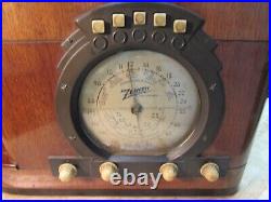 1939 Zenith Stars and Stripes 6S322. 6-S-322 Art Deco Radio For Restoration