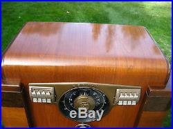 1940 ZENITH 12S-568 ANTIQUE VINTAGE CONSOLE TUBE RADIO SHUTTER DIAL! WORKS