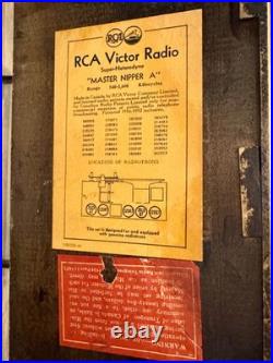 1941 RCA Victor Master Nipper A Tube Radio Restored Working Vintage AM Radio