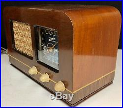1942 Zenith wood tabletop vintage vacuum tube radio SHORTWAVE! WORKING
