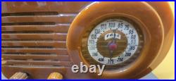 1945 FADA 1000 BULLET CATALIN RADIO Rare Butterscotch Turns On Light Works