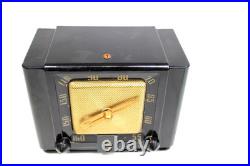 1949 ANTIQUE CRACK FREE OLD Emerson Clockette EBONY vintage tube radio WORKING