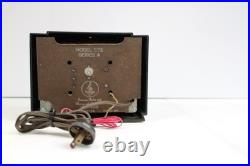 1949 ANTIQUE CRACK FREE OLD Emerson Clockette EBONY vintage tube radio WORKING