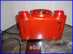 1951 Vintage CROSLEY BULLSEYE AM Tube BAKELITE RADIO 11-103 U Red Orange 1951 Vintage CROSLEY BULLSEYE AM Tube BAKELITE RADIO 11-103 U Red Orange