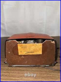 1951 Vintage CROSLEY BULLSEYE AM Tube BAKELITE RADIO 11-103 U Red Orange (As Is)