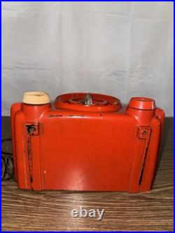 1951 Vintage CROSLEY BULLSEYE AM Tube BAKELITE RADIO 11-103 U Red Orange (As Is)