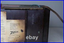 1952 Zenith Model J733 Vintage Tube AM-FM Clock Radio for RESTORATION Works