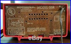 1956 Vintage Motorola 56r Am Tube Radio Red MID Century Design
