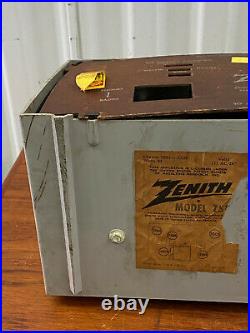 1956 Zenith Z512G Vintage Dual Speaker Tube Radio Grey Working