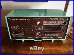 1957 Motorola 56H Turbine Vintage Tube Radio Seafoam Green Urea Plastic Mint