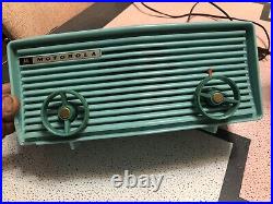 1957 Motorola 57 R Mid Century Atomic Age AM Vintage Radio Turquoise Works