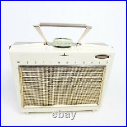 1957 Westinghouse Vintage Tube Radio AM H-558P4 Portable Mid Century Modern
