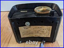 1959 TRAVLER CBS Model 2160 T200 Bakelite Antique Vintage AM Radio Black / Black