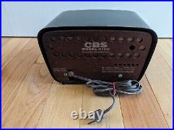 1959 TRAVLER CBS Model 2160 T200 Bakelite Antique Vintage AM Radio Black / Pink