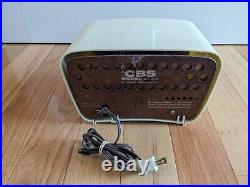 1959 TRAVLER CBS Model 2160 T200 Bakelite Antique Vintage AM Radio Blue / White