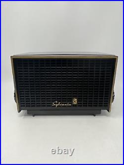 1959 Vintage Rare Working Sylvania Vacuum Tube AM Retro Radio 1107 Black & Gold