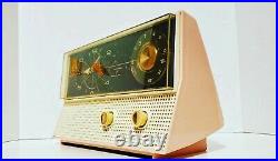 1959 Westinghouse H710T5 Mid Century Atomic Pink AM Vintage Radio Excellent