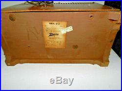 1959 Zenith AM/FM Long Distance Tube Radio Model X334 Works Vintage Antique Tabl