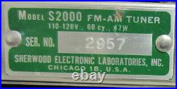 1960 Sherwood S-2000 AM FM Tube Tuner Radio Vintage