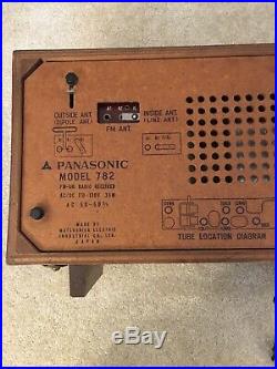 1963 Panasonic AM/FM Vacuum Tube Radio Model 782 Vintage Made in Japan Tested