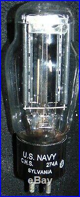 274A NOS Tube Vintage CHS Navy Sylvania Best Western Electric 274-A Sub / 274B