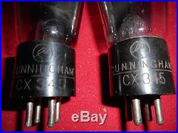 (2) Matched NOS Tested Cunningham Globe CX 345 Vintage Radio Tubes