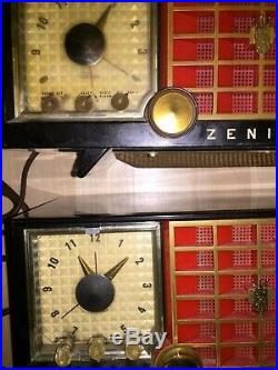 2 VINTAGE 1950s EAMES ERA ZENITH ART DECO MID CENTURY ANTIQUE ATOMIC TUBE RADIO