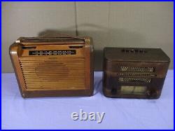 2 Vtg Wood Tabletop Tube Radios Philco 46-350 & RCA Victor Lot for Restor/Parts