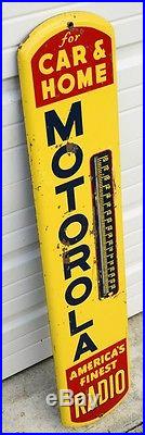 40s vintage Motorola Car auto Radio advertising thermometer sign catalin era old