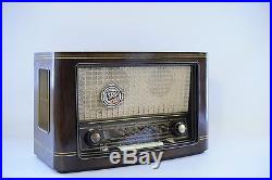 50s Very Rare Vintage SABA Wildbad W5 3D Braun Brown Wood Tube Radio Germany