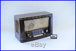 50s Very Rare Vintage SABA Wildbad W5 3D Braun Brown Wood Tube Radio Germany