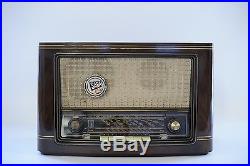 50s Very Rare Vintage SABA Wildbad W5 3D Braun Brown Wood Tube Radio Germany