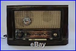 50s Very Rare Vintage SABA Wildbad W5 3D Braun Brown Wood Tube Radio Germany