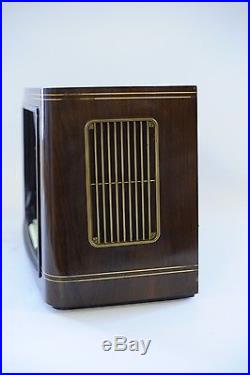 50s Very Rare Vintage SABA Wildbad W5 3D Braun Brown Wood Tube Radio Germany