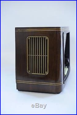 50s Very Rare Vintage SABA Wildbad W5 3D Braun Brown Wood Tube Radio Germany