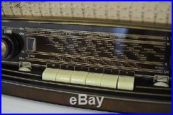 50s Very Rare Vintage SABA Wildbad W5 3D Braun Brown Wood Tube Radio Germany